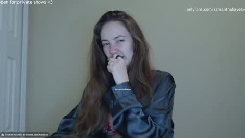 Snapshot of samanthahayesxoxo chatting on December 21, 3:14 am The Real Samantha Hayes haha online show from December 21, 3:14 am