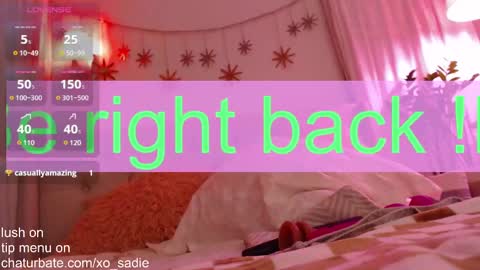 Snapshot of xo_sadie chatting on March 11, 5:02 am Xo Sadie online show from March 11, 5:02 am