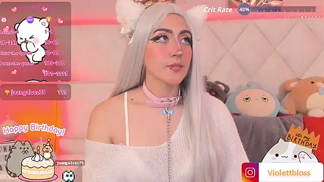 Snapshot of Violettbloss chatting on October 17, 4:27 am Violettbloss online show from October 17, 4:27 am