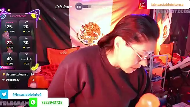 Snapshot of LaInsaciableIntensa chatting on October 24, 2:51 am LaInsaciableIntensa online show from October 24, 2:51 am